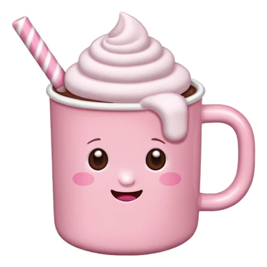 heiße Schokolade mit Marshmallows pink . Keine Gesichter  sticker