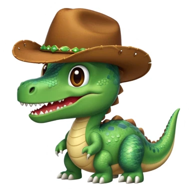 Dinosaur with cowboy hat sticker