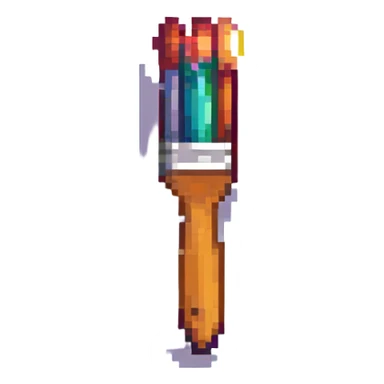 paintbrush pixel art style sticker