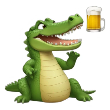 Crocodile qui boit une bière sticker