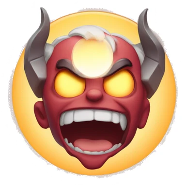 demon emoji with halo over his head sticker