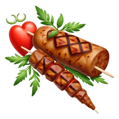 a turkish kebab with a heart sticker