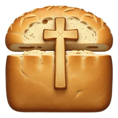 a loaf of bread with a cross through it sticker