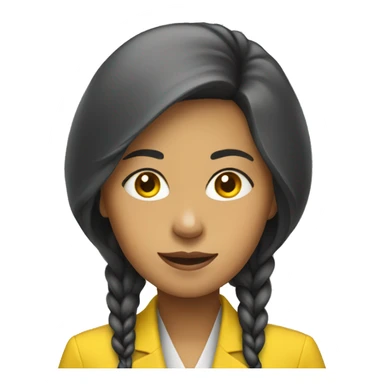 Indonesian woman wearing yellow suit sticker