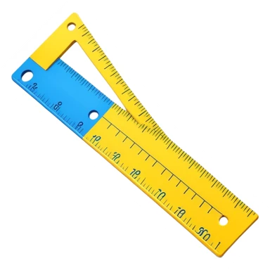 cartoon ruler with bright colors, perspective composition, high saturation, measurement marks but no numbers sticker