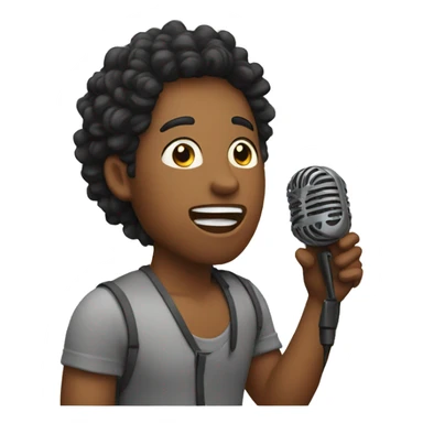 friends singing song with mic sticker