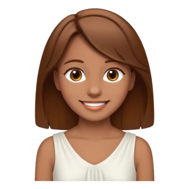 girl walking wearing a white dress, the hair color is brown sticker