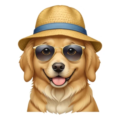 dog wearing hat and sunglasses  sticker
