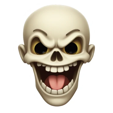 animated skull laughing with slight eye movement, devilish lokk sticker