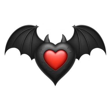 heart with a dark bat wing sticker