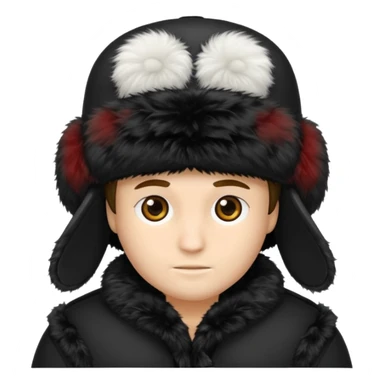 A blank Black ushanka hat sticker