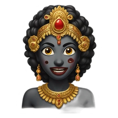 kali, Indian goddess, scary, tongue out, black skin sticker