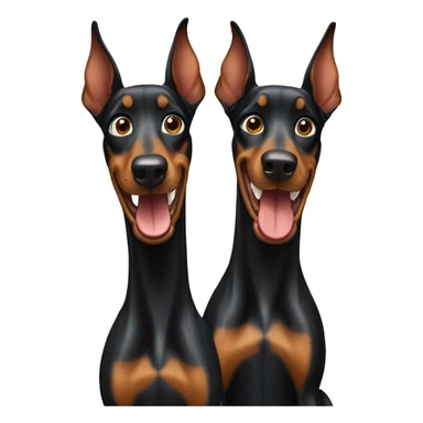 Two Dobermans playing  sticker