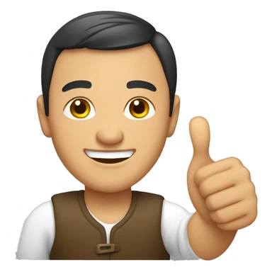 Smiling Kyrgyz man showing thumbs up  sticker