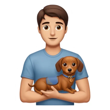 Jacob Elordi holding a wiener dog sticker