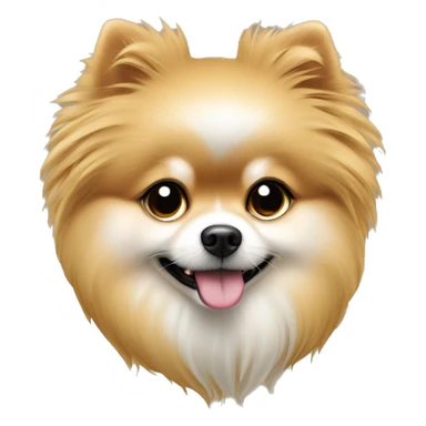 Hay una chica rubia guapa con el pelo liso con volumen y ojos negros que tiene en brazos un pomeranian blanco y rojizo sticker