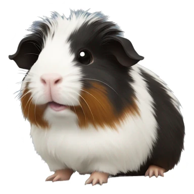 Black Guinea pig fuzzy coat sticker