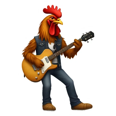 Guitarist rooster  sticker