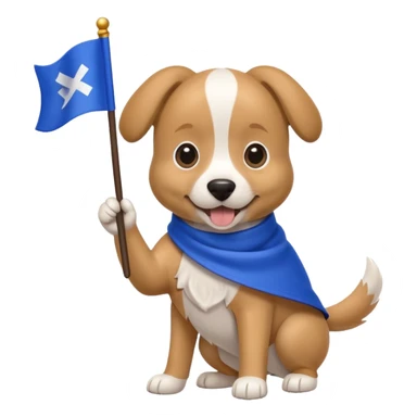 Dog waving Blue flag  sticker