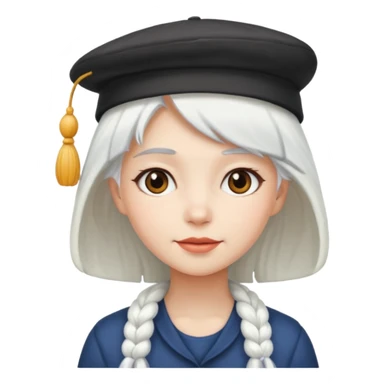 very very white haired hatted girl sticker