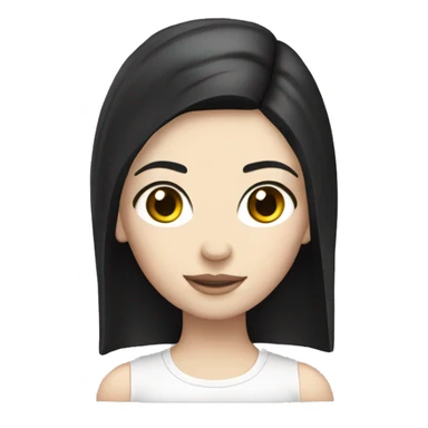 Pale girl black hair with audi car sticker