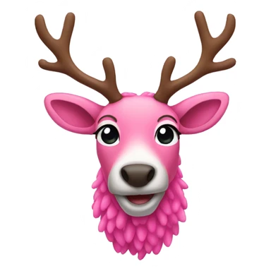 Pink reindeer sticker