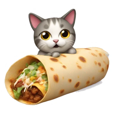 Cat eating a burrito sticker