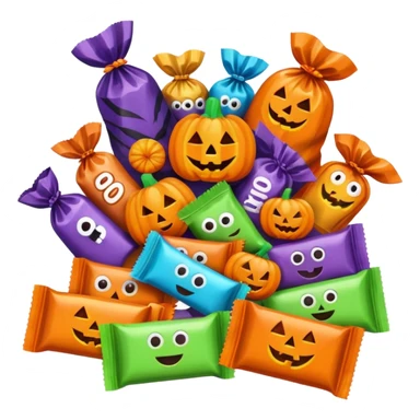 Halloween candies and candy bags sticker