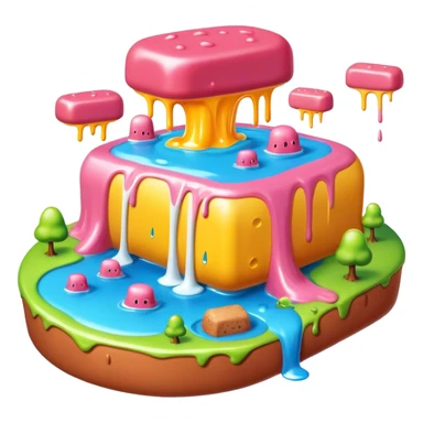 surreal melting SPAM land landscape sticker