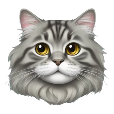 Gray Siberian cat Christmas tree  sticker
