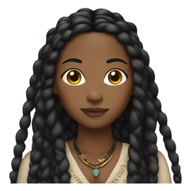black woman with black boho braids sticker
