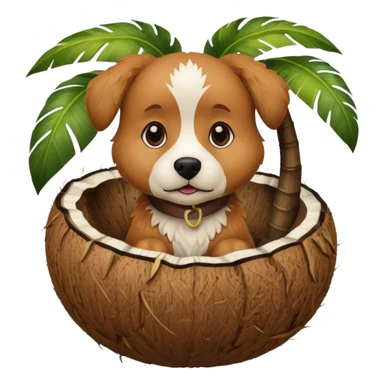 dog in a coconut sticker