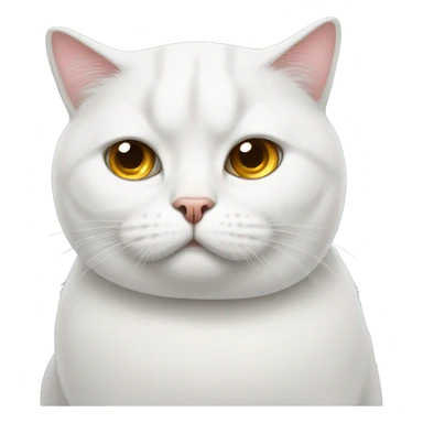 Bored White British cat with rolled eyes sticker