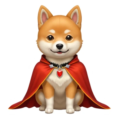 Shiba Dog in red dracula collar cloak sticker