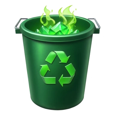 trash bin with lucky aura sticker