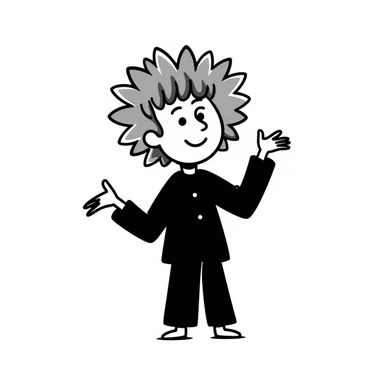 Big smile with open arms and sunflower petals as hair sticker