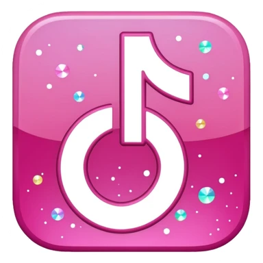 glitter pink logo TikTok sticker