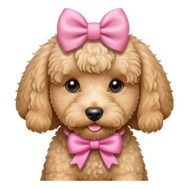 Micro mini goldendoodle with pink bow sticker