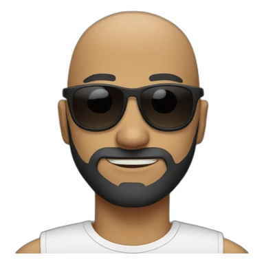 bald guy with beard and sunglasses sticker
