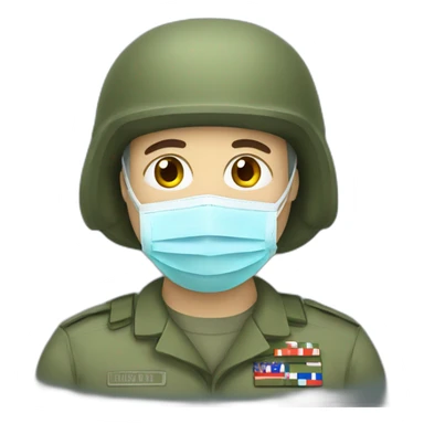 military in a Medical masks sticker