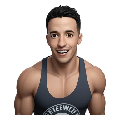 smiling boy in tank top sticker