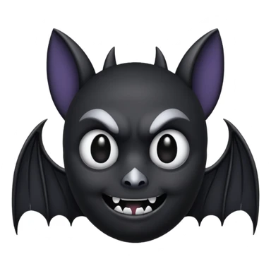 goth bat emoji with dark wings and silver piercings sticker