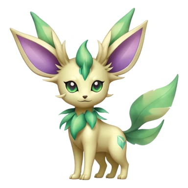 Shiny Cool Sparkly Cute Ethereal Leafeon-Espeon-Fakemon-hybrid-fusion- full body sticker