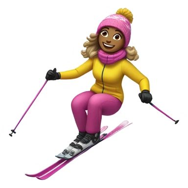 Adele skiing down a hill sticker