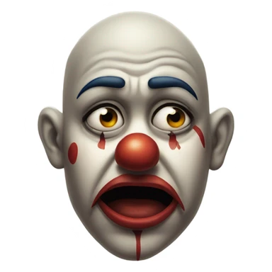 Sad clown face  sticker