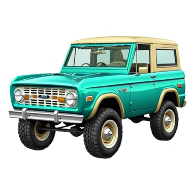 turquoise green classic ford bronco sticker