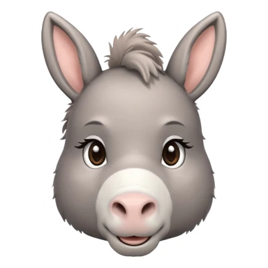 Cute donkey side face with blush sticker