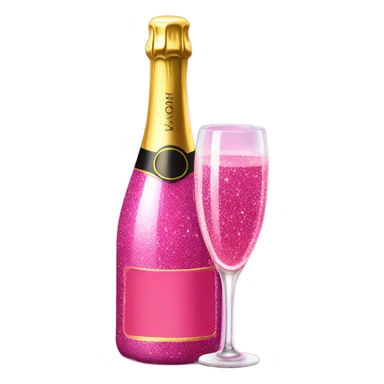 Hot pink glittery champagne  sticker