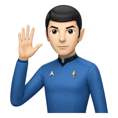 Spock making the Vulcan salute in Starfleet blue uniform (Star Trek) sticker