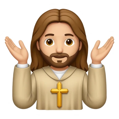 Un emoji de Jesús con las mano refiriéndose a amén  sticker
